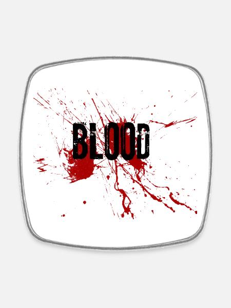 Lettrage Bloody Splatter - Magnet carré - blanc