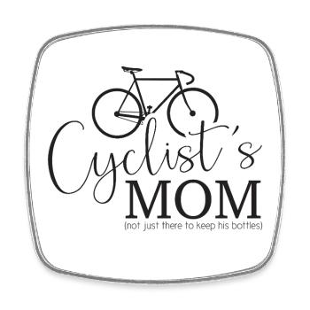 Cyclist's Mom - Square fridge magnet - white - Front