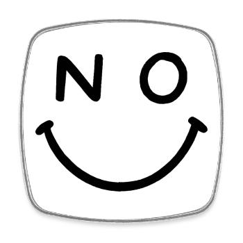 NO Smile - Viereckiger Kühlschrankmagnet - Weiß - Vorne