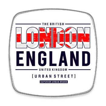 T-shirt Londres Union Jack City Skyline - Magnet carré - blanc - Devant