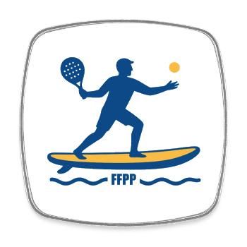 Französischer Padel-Paddel-Verband - Viereckiger Kühlschrankmagnet - Weiß - Vorne