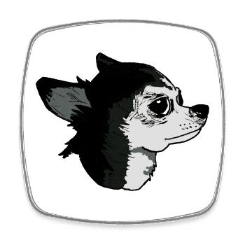 Cute Style Tender Dog Illustration - Square fridge magnet - white - Front