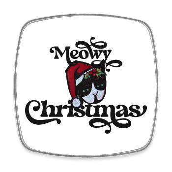 Festliche Katze Weihnachten Illustration - Viereckiger Kühlschrankmagnet - Weiß - Vorne
