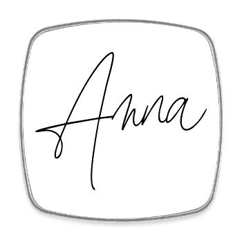 Anna / Handwriting Design - Square fridge magnet - white - Front