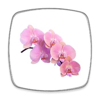 orchidée rose isolé clipart - Magnet carré - blanc - Devant