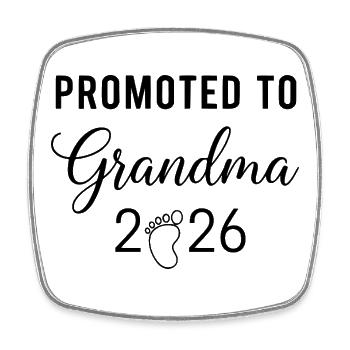 Promoted To Grandma 2026 - Square fridge magnet - white - Front