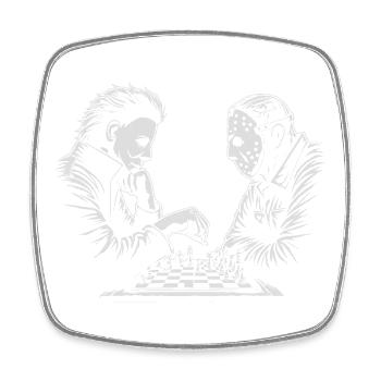 Illustration de match d’échecs étrange - Magnet carré - blanc - Devant