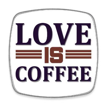 L’amour, c’est le café - Magnet carré - blanc - Devant