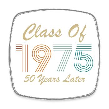 1975 Vintage Retro Birthday Gift - Square fridge magnet - white - Front