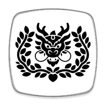 Dragon Emblem Crest - Square fridge magnet - white - Front