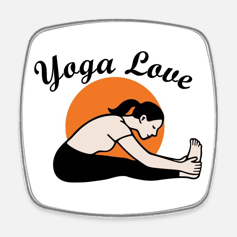 Yoga - Square fridge magnet - white