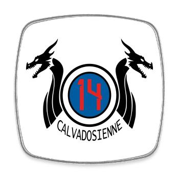Calvadosienne 14 - Viereckiger Kühlschrankmagnet - Weiß - Vorne