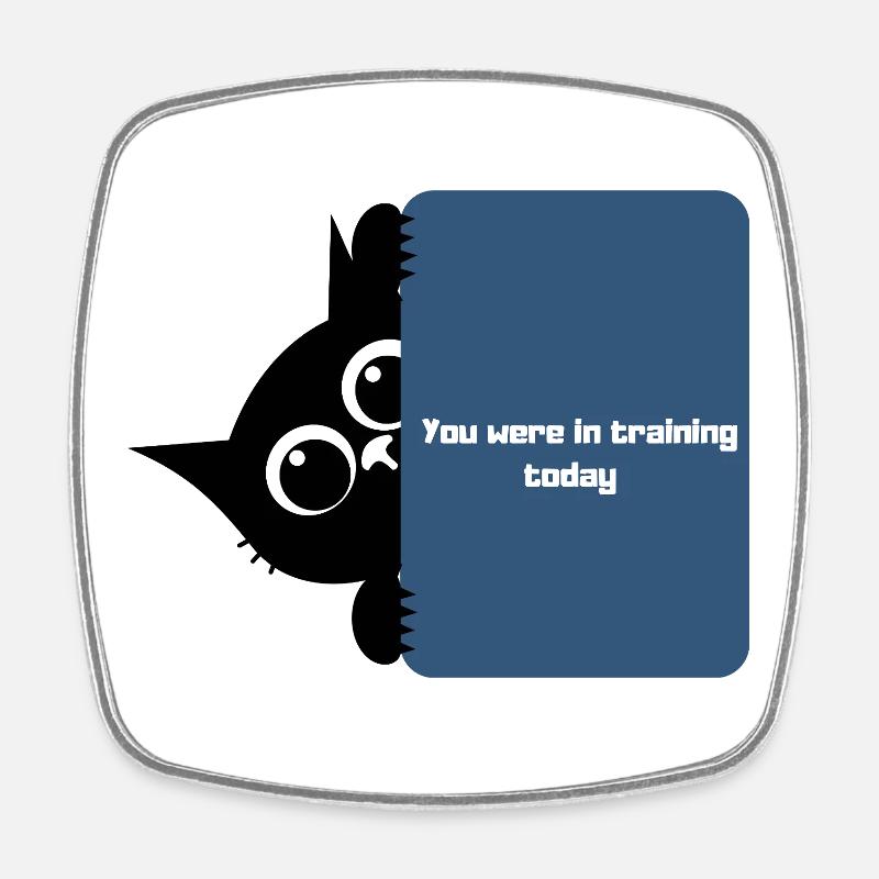 Training Day Peek Tee - Square fridge magnet - white