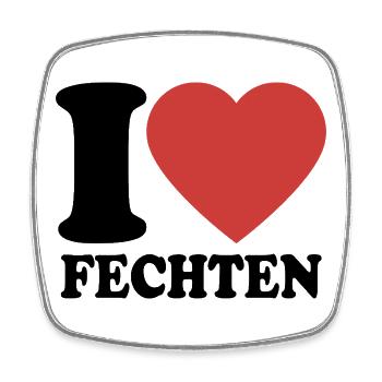 I Love Fencing - Heart - Fencer - Square fridge magnet - white - Front