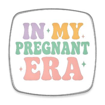 In my pregnant era - Schwangerschaftsankündigung - Viereckiger Kühlschrankmagnet - Weiß - Vorne