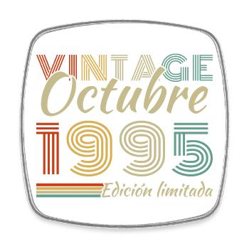 Oktober 1995 Vinatge Retro Geburtstagsgeschenk - Viereckiger Kühlschrankmagnet - Weiß - Vorne