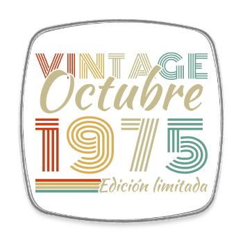 Oktober 1975 Vinatge Retro Geburtstagsgeschenk - Viereckiger Kühlschrankmagnet - Weiß - Vorne