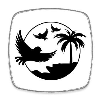 Paradise Insel Birds - Viereckiger Kühlschrankmagnet - Weiß - Vorne
