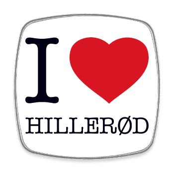I love Hillerød - Viereckiger Kühlschrankmagnet - Weiß - Vorne