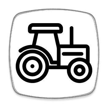 Traktor - Viereckiger Kühlschrankmagnet - Weiß - Vorne