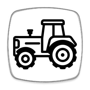 tracteur - Magnet carré - blanc - Devant