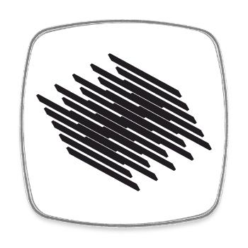 Diagonal Scribble Monochrome Pattern - Square fridge magnet - white - Front
