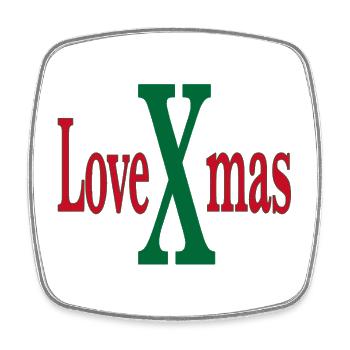 LoveXmas Festtagslogo - Viereckiger Kühlschrankmagnet - Weiß - Vorne