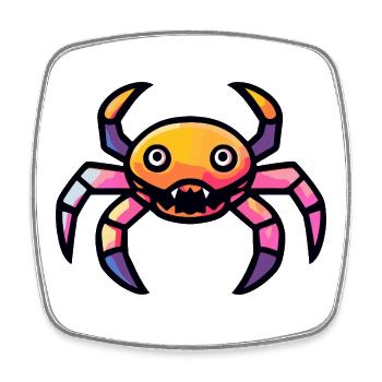 Crabe Crabe Zombie - Magnet carré - blanc - Devant