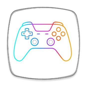 Neon Gamepad – Buntes Controller Motiv - Viereckiger Kühlschrankmagnet - Weiß - Vorne
