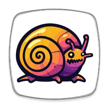 Schnecke Halloween Comic Lustig - Viereckiger Kühlschrankmagnet - Weiß - Vorne