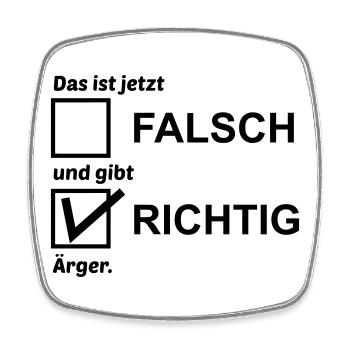 Real anger - Square fridge magnet - white - Front