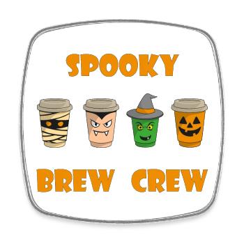 Halloween Spooky Coffee Mug - Square fridge magnet - white - Front