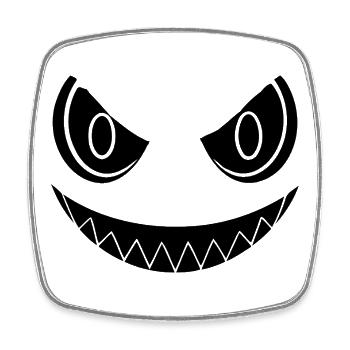 Böses Lächeln Halloween - Viereckiger Kühlschrankmagnet - Weiß - Vorne