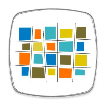 Farbiges Patchwork von Cean - Viereckiger Kühlschrankmagnet - Weiß - Vorne