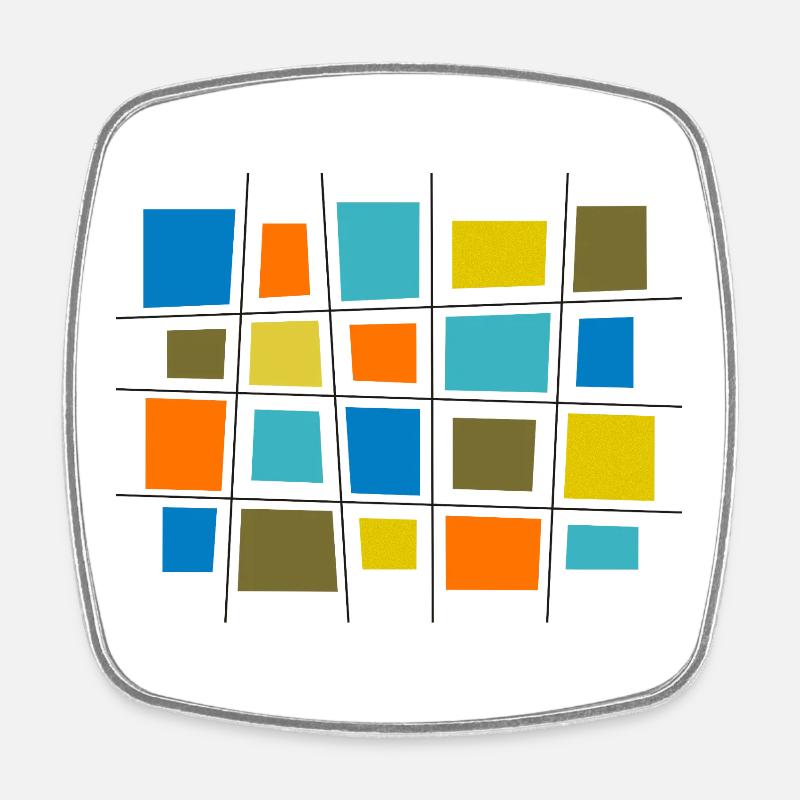 Colored patchwork by Cean - Square fridge magnet - white