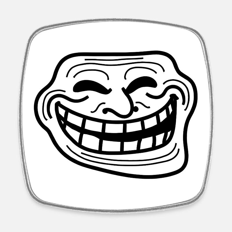 Bold Grin Linework Illustration - Square fridge magnet - white