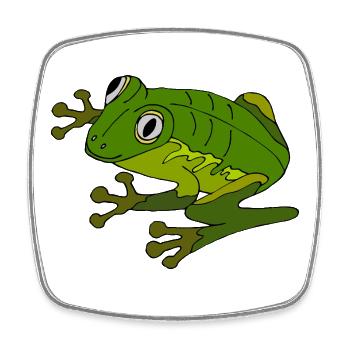 Frog - Square fridge magnet - white - Front