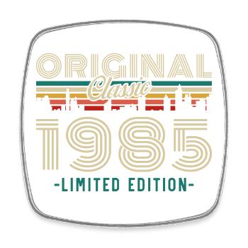 Original 1985 Vintage Retro Geburtstagsgeschenk - Viereckiger Kühlschrankmagnet - Weiß - Vorne