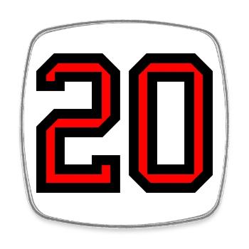 20. 20th ANNIVERSARY. 20 YEARS ANNIVERSARY. 20 YEARS. - Square fridge magnet - white - Front
