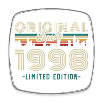 Original 1998 Vintage Retro Birthday Gift - Square fridge magnet - white - Front