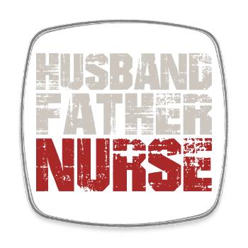 Husband Father Nurse Father's Day  - Viereckiger Kühlschrankmagnet - Weiß - Vorne