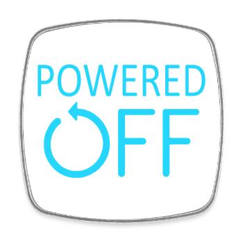 POWERED OFF Switched off and in sleep mode - Square fridge magnet - white - Front