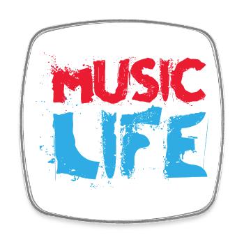 Music life - Square fridge magnet - white - Front