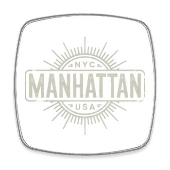 Manhattan - New York Souvenir Design - Square fridge magnet - white - Front