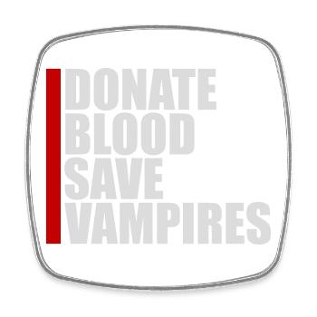Donate Blood Spende Blut rette Vampire Halloween - Viereckiger Kühlschrankmagnet - Weiß - Vorne