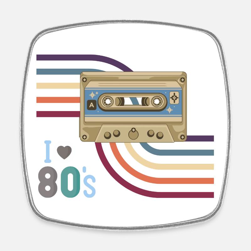 Cassette Love 80s Rétro - Magnet carré - blanc