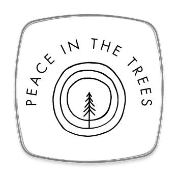 peace_in_the_trees - Viereckiger Kühlschrankmagnet - Weiß - Vorne