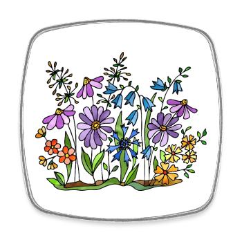 Fleur - Magnet carré - blanc - Devant