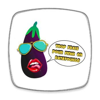 Too fresh to end up in Ratatouille - Square fridge magnet - white - Front