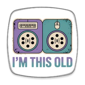 I'm this old - Funny Nerd T-Shirt - Square fridge magnet - white - Front